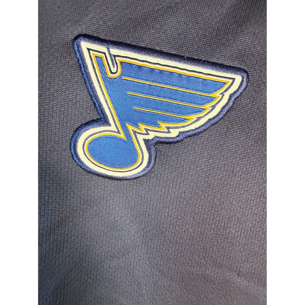 Reebok NHL St. Louis Blues Pullover Mens Large Navy Blue Quarter Zip PlayDry NHL - Picture 2 of 11
